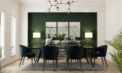Open-Plan Dining Space with Breakfast Counter